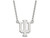 LogoArt Sterling Silver Indiana University Large Pendant Necklace SS016IU18T