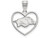 LogoArt Sterling Silver University Of Arkansas Pendant Necklace in Heart SS016UART