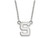 LogoArt Sterling Silver Michigan State University Small Pendant Necklace SS015MIS18T