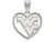 LogoArt Sterling Silver West Virginia University Pendant Necklace in Heart SS017WVUT