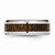 Chisel Stainless Steel Polished Brown Wood Inlay Enameled 8.00mm Ring SR403 - SR403Y95