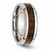 Chisel Stainless Steel Polished Brown Wood Inlay Enameled 8.00mm Ring SR403 - SR403Y95