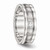 Chisel Stainless Steel Polished and Brushed Grooved CZ Ring SR508 - SR508Y10