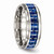 Chisel Stainless Steel Polished Blue/white Carbon Fiber Inlay Ring SR503 - SR503Y9