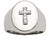 Chisel Stainless Steel Polished Cross CZ Signet Ring SR473 - SR473Y10