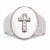 Chisel Stainless Steel Polished Cross CZ Signet Ring SR473 - SR473Y10