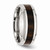Chisel Stainless Steel Polished Black Wood Inlay Enameled 8.00mm Ring SR404 - SR404Y95