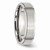 Chisel Stainless Steel Ridged Edge 6mm Brushed and Polished Wedding Band SR32 - SR32Y95