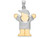 The Kids Puffed Boy with Hat on Right Engraveable Charm / Pendant Necklace in 14 kt Two Tone Gold XK580C
