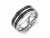 Chisel Stainless Steel 8mm Double Row Black Carbon Fiber Inlay Polished Wedding Band SR336 - SR336Y125
