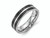 Chisel Stainless Steel 6mm Double Row Black Carbon Fiber Inlay Polished Wedding Band SR337 - SR337Y8