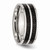 Chisel Stainless Steel 8mm Double Row Black Carbon Fiber Inlay Polished Wedding Band SR336 - SR336Y75