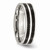 Chisel Stainless Steel 6mm Double Row Black Carbon Fiber Inlay Polished Wedding Band SR337 - SR337Y10
