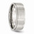 Chisel Stainless Steel Ridged Edge 8mm Brushed and Polished Wedding Band SR34 - SR34Y8