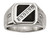 Chisel Stainless Steel Satin and Polished W/black Enamel CZ Ring SR460 - SR460Y11