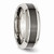 Chisel Stainless Steel Base W/polished Black Ceramic Center Beveled Wedding Band SR251 - SR251Y125