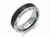 Chisel Stainless Steel Base W/polished Black Ceramic Center Beveled Wedding Band SR251 - SR251Y85