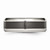 Chisel Stainless Steel Base W/polished Black Ceramic Center Beveled Wedding Band SR251 - SR251Y95
