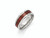 Chisel Stainless Steel Polished Red Wood Inlay Enameled 8.00mm Ring SR402 - SR402Y9