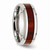 Chisel Stainless Steel Polished Red Wood Inlay Enameled 8.00mm Ring SR402 - SR402Y9