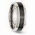Chisel Stainless Steel Base W/polished Black Ceramic Center Beveled Wedding Band SR249 - SR249Y75