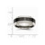 Chisel Stainless Steel Base W/polished Black Ceramic Center Beveled Wedding Band SR249 - SR249Y75