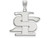 LogoArt Sterling Silver Indiana State University Large Pendant Necklace SS006ISUT