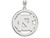 LogoArt Sterling Silver University Of North Carolina L Pendant Necklace in Circle SS029UNCT