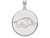 LogoArt Sterling Silver University Of Arkansas XL Disc Pendant Necklace SS042UART