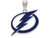 LogoArt Sterling Silver Tampa Bay Ligtning Large Enamel Pendant Necklace SS029LIGT