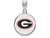 LogoArt Sterling Silver University Of Georgia Medium Enamel Disc Pendant Necklace SS040UGAT