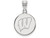 LogoArt Sterling Silver University Of Wisconsin Medium Disc Pendant Necklace SS039UWIT
