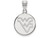 LogoArt Sterling Silver West Virginia University Medium Disc Pendant Necklace SS039WVUT