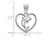 LogoArt Sterling Silver Delta Delta Delta Heart Pendant Necklace SS040DDDT