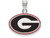 LogoArt Sterling Silver University Of Georgia Small Enamel Pendant Necklace SS031UGAT