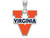 LogoArt Sterling Silver University Of Virginia Large Enamel Pendant Necklace SS032UVAT