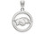 LogoArt Sterling Silver University Of Arkansas Sm Pendant Necklace in Circle SS032UART