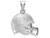 LogoArt Sterling Silver University Of Miami u Primary 3D Football Helmet with Logo Pendant Necklace SS505UMFT