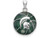 Logoart Sterling Silver Michigan State University Enameled Basketball Pendant SS509MIST