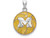 Logoart Sterling Silver University Of Michigan Enameled Basketball Pendant SS509UMT