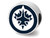 Logoart Sterling Silver Winnipeg Jets Jet On Maple Leaf in Circle Enameled Extruded Logo Bead SS500JTST