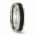 Chisel Titanium Ridged Edge Black Enamel Braid Design 6mm Polished Wedding Band TB193 - TB193K9