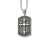 Chisel Stainless Steel Black Enamel and Cross Dog Tag Necklace