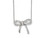 Chisel Stainless Steel Crystal Polished Bow with 1.75in Ext. Necklace