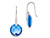 Chisel Stainless Steel Polished Blue Glass Shepherd Hook Earrings