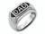 Chisel Stainless Steel Black Enamel Polished Dad Wedding Band - SR82Y12