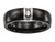 Chisel Stainless Steel Polished and Laser Cut Black Ceramic CZ Ring SR558 - SR558Y6