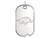 14k White Gold Logoart University Of Arkansas Large Dog Tag Pendant Necklace