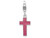 Sterling Silver Rhodium Plated Enameled Crosterling Silver with Lobster Clasp Charm QCC942T
