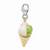 Sterling Silver Enameled 3-d Gold Plated Ice Cream Cone with Lobster Clasp Cha QCC804T